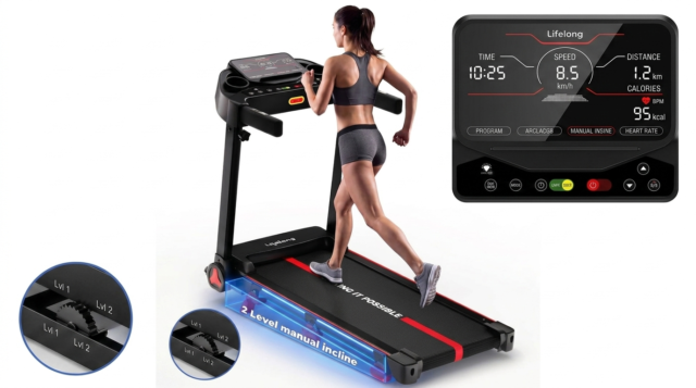 Lifelong 4.5HP Motorized Treadmill for Home